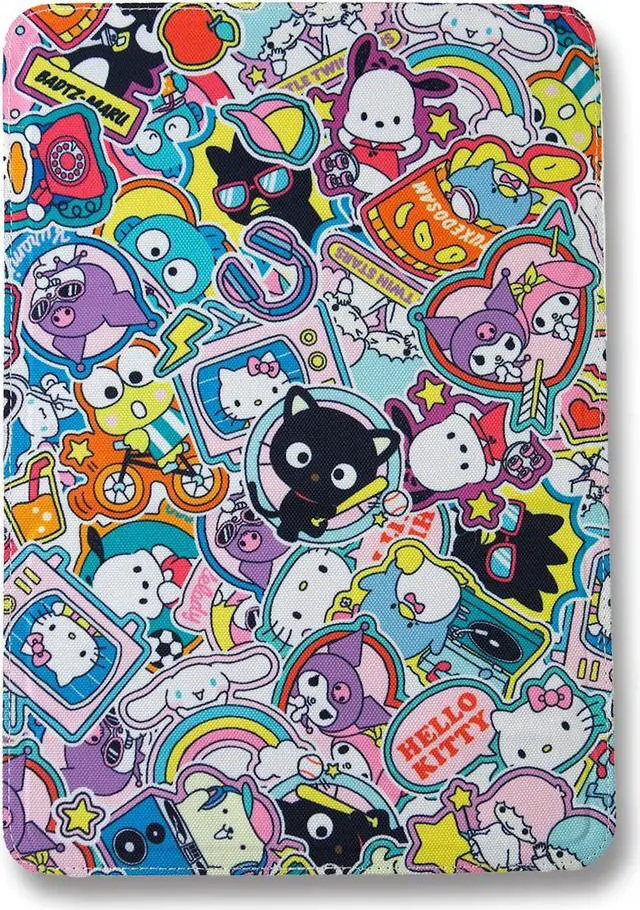 Alt view image 4 of 5 - Sonix x Sanrio Sleeve, Canvas Foldable Case and Stand Compatible with iPad and Tablet Devices (Hello Kitty and Friends Sticker Party)