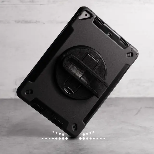 Alt view image 2 of 5 - ZAGG Rugged Tablet Case for iPad 10.2-inch Gen. 9/8/7 - Business-Grade 360deg Hand Grip & Kickstand, Drop-Proof up to 3.2ft - Ideal for On-The-Go Professionals, Black
