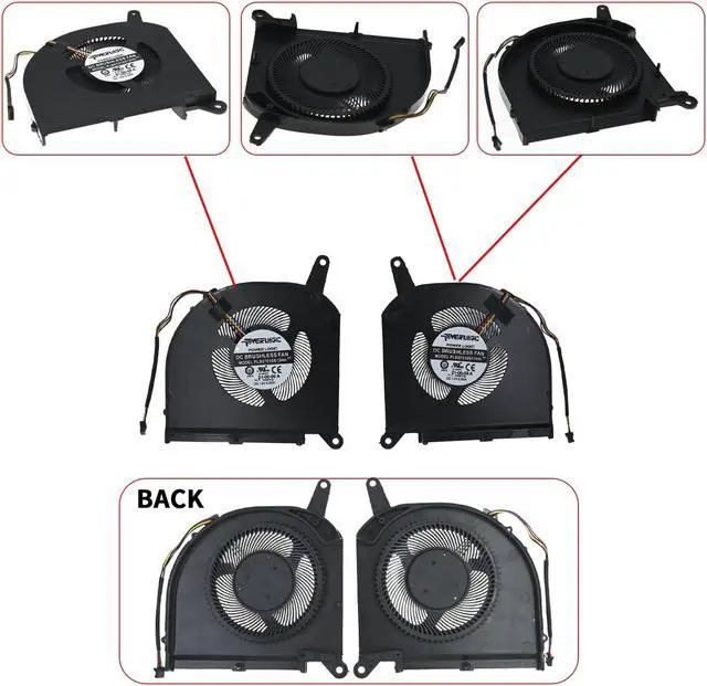 Alt view image 3 of 4 - Lzcdelyxiao CPU+GPU Cooling Fan(0.28 inch Thick) Compatible with RP75XA RP77XA Aorus 15G 17G, AERO 17 HDR XA, Gigabyte Aero 15 OLED