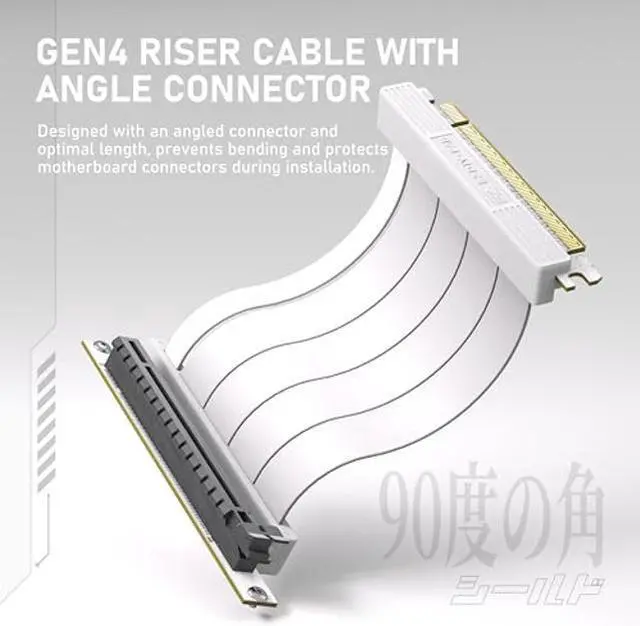 Alt view image 4 of 5 - EZDIY-FAB Vertical GPU Mount with High-Speed PCIE 4.0 Riser Cable, Shield Series, 115mm/4.52in Flexible Extension, 90 Degree Connector, Only Compatible to Full-Opened PCIe Slots-White-YIHPI344-1