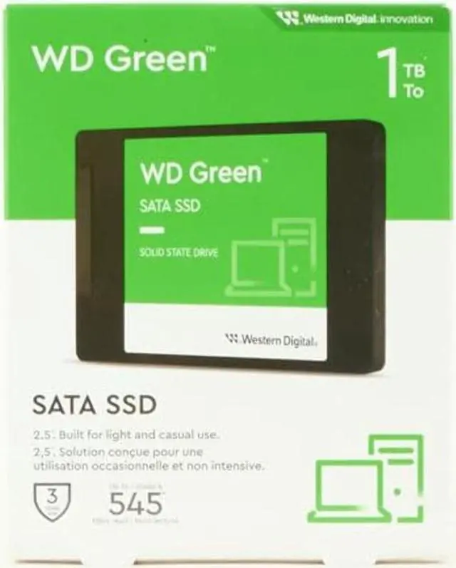 Alt view image 4 of 5 - Western Digital 1TB WD Green Internal SSD Solid State Drive - SATA III 6 Gb/s, 2.5/7mm, Up to 545 MB/s - WDS100T3G0A