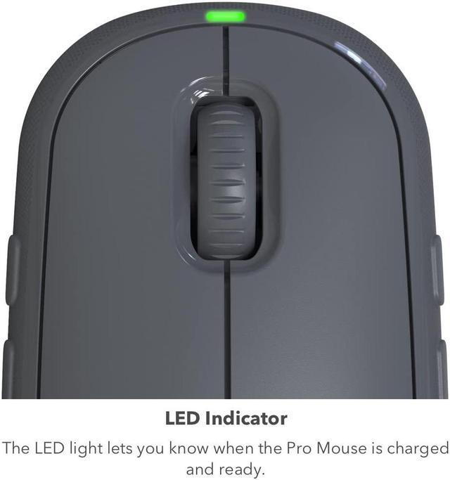 Alt view image 4 of 5 - ZAGG Pro Mouse for Tablets and Laptops includes Wireless Qi Charging Pad & 6ft USB-C to C cable - Multi Device Bluetooth, Universal Compatibility