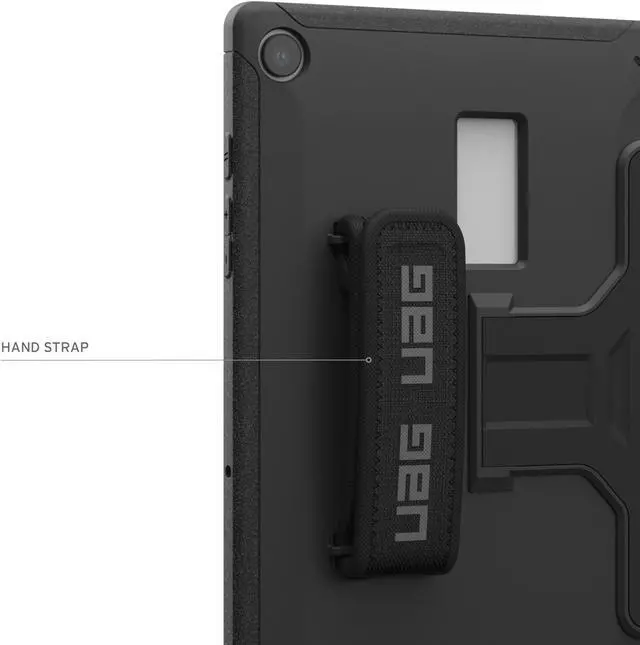 Alt view image 5 of 5 - UAG Designed for Samsung Galaxy Tab A9 Plus Case 11" SM-X216B Scout w/Handstrap & Kickstand Black, Rugged Military Dropproof Protective Cover by URBAN ARMOR GEAR