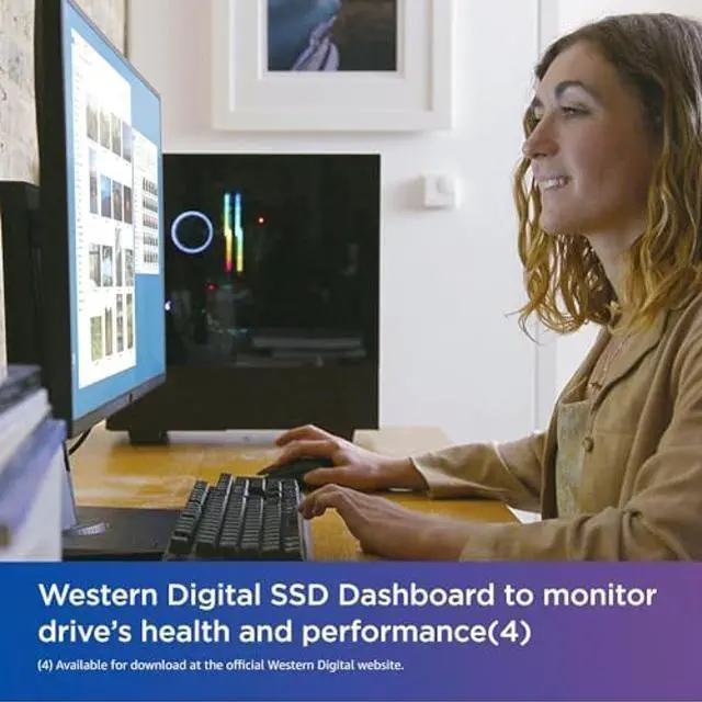 Alt view image 4 of 5 - Western Digital 500GB WD Blue SN580 NVMe Internal Solid State Drive SSD - Gen4 x4 PCIe 16Gb/s, M.2 2280, Up to 4,000 MB/s - WDS500G3B0E
