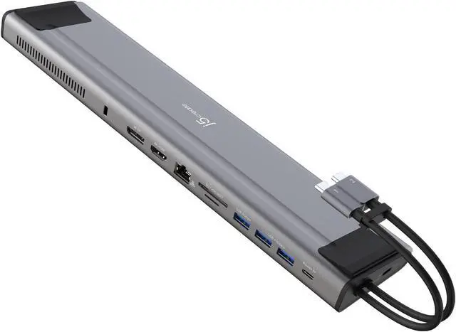 Main image of j5create USB C Dual 4K 60Hz Display Docking Station (12-in-1), Built-in M.2 SSD Slot, HDMI, DisplayPort, 10Gbps USB-A, Card Reader, PD 100W, Ethernet, for 2021 MacBook Pro (JCD552)