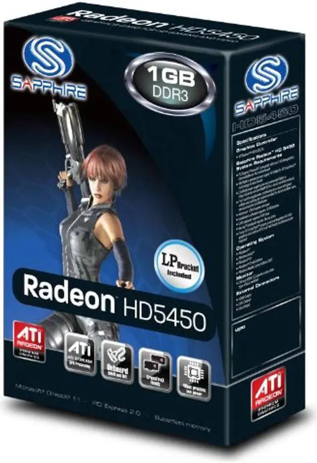 Alt view image 5 of 5 - Sapphire Radeon HD 5450 1 GB DDR3 HDMI/DVI-D/VGA PCI-Express Graphics Card 100292DDR3L