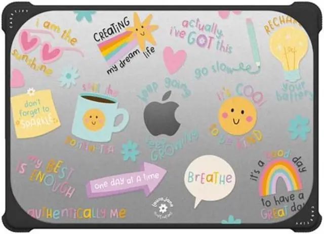Alt view image 2 of 4 - CASETiFY Bounce MacBook Pro 14" (2021/2023) Case [Enhanced Protective Corner Design/Ventilation Cutouts/Anti-Slip Grip] - Keep Growing by Laura Jane Illustrations - Clear Black