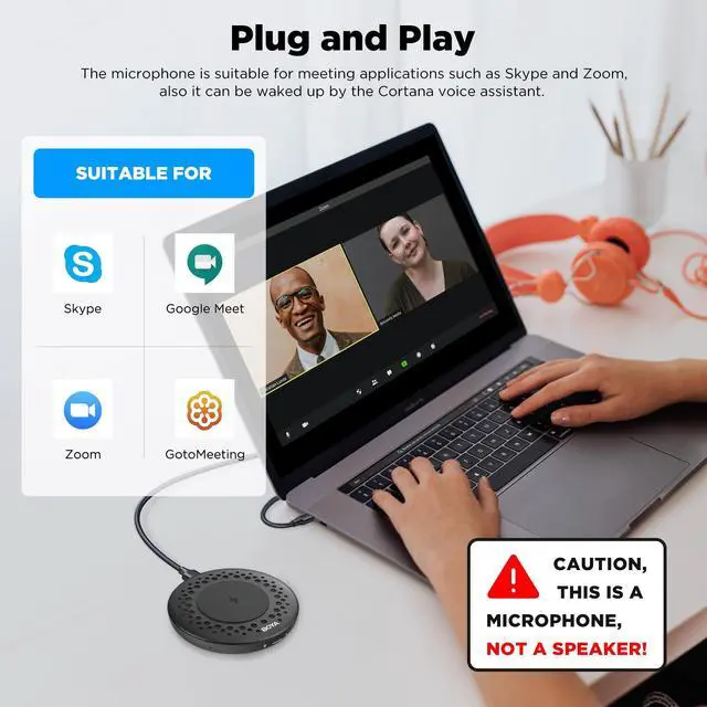 Alt view image 2 of 5 - BOYA Blobby USB Conference Microphone,Desktop Computer Microphone with Wireless Charger, Omnidirectional Condenser PC Mic for Video Conference Online Class Skype Zoom Meeting