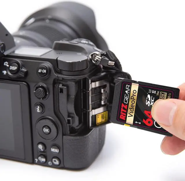 Alt view image 4 of 5 - Ritz Gear 64GB High-Speed SDXC UHS-II SD Card, C10, U3, V90, Full-HD & 8K Memory Card for DSLR, Cinema-Quality Video Cameras