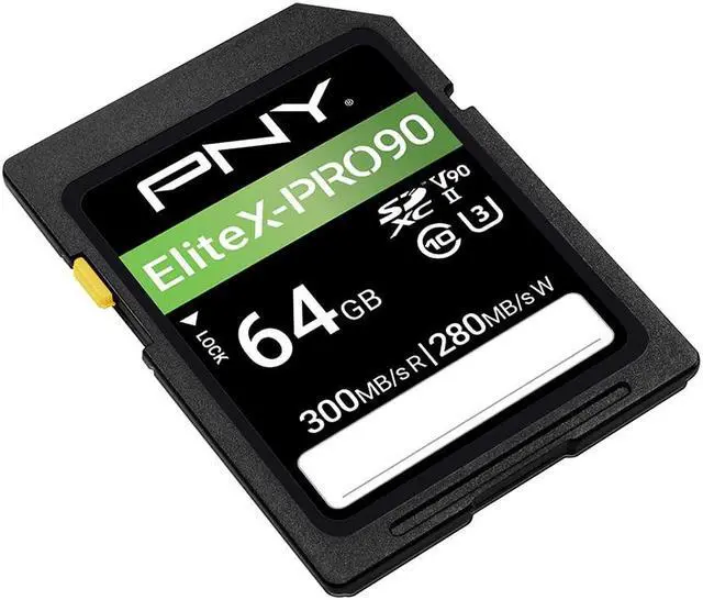 Alt view image 2 of 5 - PNY 64GB EliteX-PRO90 UHS-II SDXC Memory Card - R300MB/s W280MB/s, U3, V90, 8K UHD, Full HD, UHS-II for Professional Photographers & Content Creators, DSLR, Mirrorless Cameras, Advanced Video Cameras