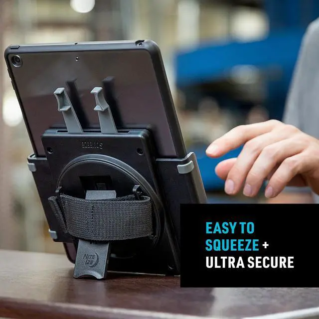 Alt view image 5 of 5 - Nite Ize Squeeze Universal Tablet Holder - Tablet Stand Holder for Desks & Tables - Tablet Holder Compatible with Apple iPads, Samsung tablets, and Microsoft tablets - Portable Tablet Holder & Lanyard