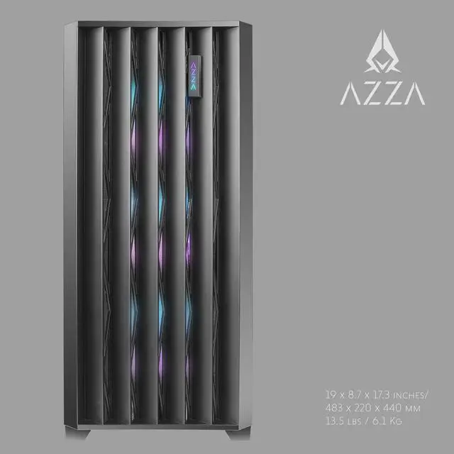 Alt view image 4 of 5 - AZZA LEGIONAIRE Black, CSAZ-470, ATX Computer Case, Metal Mesh Side Panel, 4 x 120 mm ARGB & PWM Fans Included