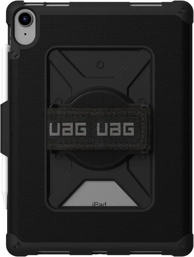 Alt view image 3 of 5 - URBAN ARMOR GEAR UAG Designed for iPad 11" A16 11th Gen 2025, 10.9" 10th Gen 2022 Case A3354 A3355 A2696 - Rugged Protective Folio Cover w/Adjustable Handstrap & Pencil Holder, Metropolis Black