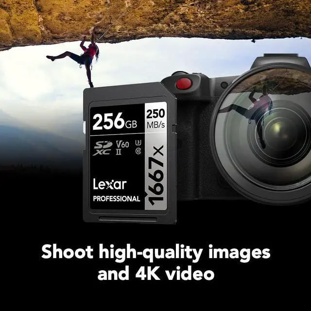 Alt view image 3 of 5 - Lexar 256GB (2-Pack) Professional 1667x SDXC Memory Cards, UHS-II, C10, U3, V60, Full-HD & 4K Video, Up To 250MB/s Read, for Professional Photographer, Videographer, Enthusiast (LSD1667256G-B2NNU)