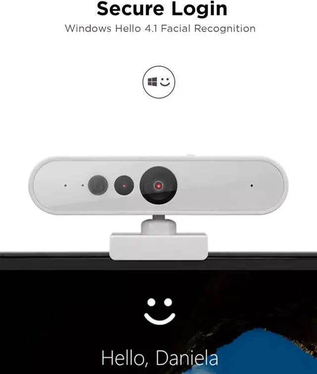 Alt view image 5 of 5 - Lenovo HD 1080p Webcam (510 FHD) - Monitor Camera with 4X Digital Zoom, 95deg Wide Angle, 360deg Rotation Pan & Tilt - Desktop Cam with Dual Microphones & Windows Hello for Livestreaming & Conferences