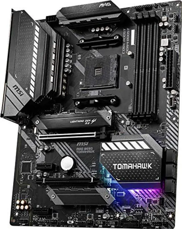 Alt view image 2 of 5 - MSI MAG B550 TOMAHAWK Gaming Motherboard (AMD AM4, DDR4, PCIe 4.0, SATA 6Gb/s, M.2, USB 3.2 Gen 2, HDMI/DP, ATX, AMD Ryzen 5000 Series processors)