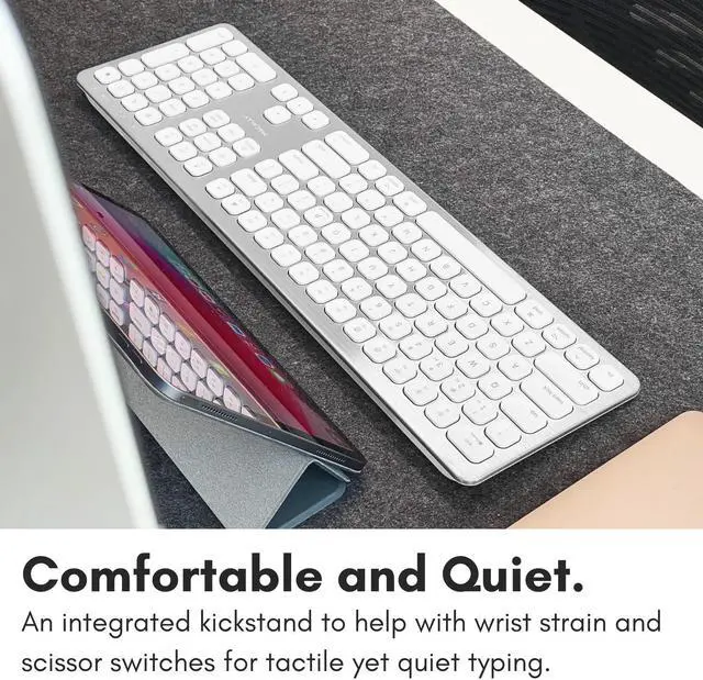 Alt view image 4 of 5 - Macally Premium Bluetooth Keyboard for Mac - Compatible Apple Keyboard with Numeric Keypad - Multi Device Wireless Keyboard for Macbook Pro/Air, Mac Mini Pro, iMac, Laptop