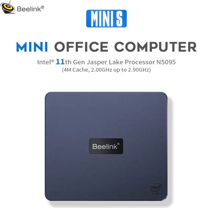 Alt view image 2 of 5 - Beelink Mini PC Mini s with Intel N5095 (up to 2.9GHz) 8GB DDR4 128GB SSD Mini Computers, 4K Dual Display, Dual Brand WiFi 5 Linux PC(Ubuntu.etc), HTPC, Family-NAS, Auto Power On, Wake On LAN