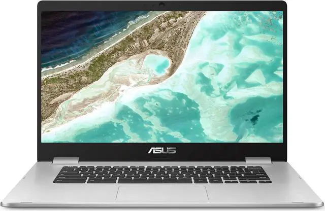 Main image of ASUS Chromebook C523, 15.6" FHD NanoEdge-Display with 180 Degree-Hinge, Intel Celeron N3350-Processor, 4GB LPDDR4-RAM, 64GB Storage, Chrome OS, Silver, Laptop-Sleeve Protector, C523NA-IH44F