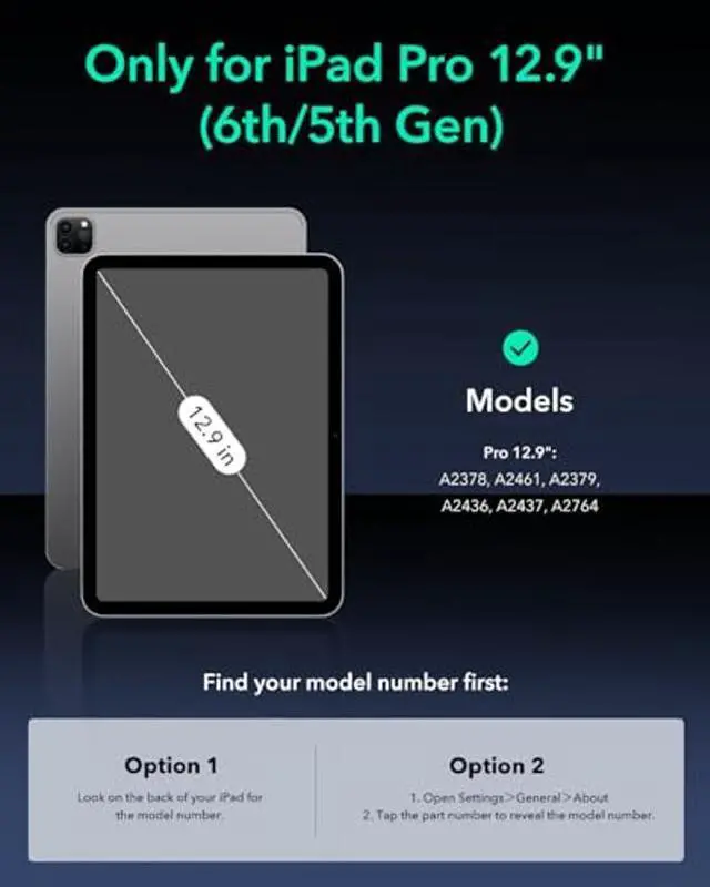 Alt view image 2 of 5 - ESR for iPad Pro 12.9 Case (6th/5th Generation, 2022/2021), Removable Magnetic Cover, Adjustable Portrait/Landscape Stand with Raised Display View, 9 Standing Angles, Shift Series, Black