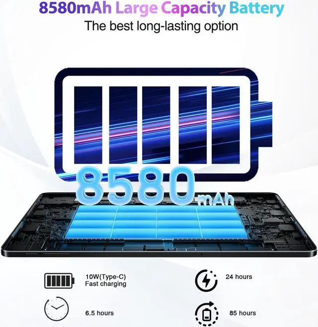 Alt view image 3 of 4 - DOOGEE T30S Android 14 Tablet 2.4K, 11 Inch Tablet 16GB RAM 256GB ROM, 8580mAh Battery, Octa Core Gaming Tablets with Dual SIM 4G, TUV Certified and 4 Hi-Res Audio Speakers, 5G WiFi Tablet, Blue