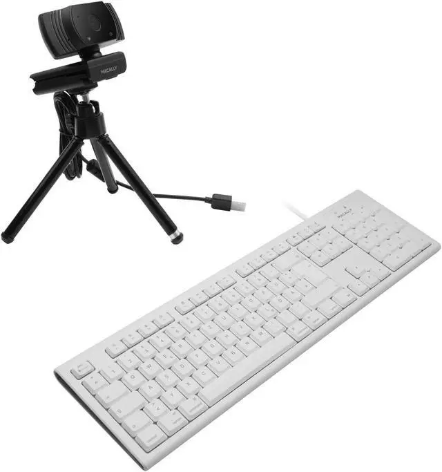 Main image of Macally Classic Mac Keyboard and a 1080P Webcam with Tripod & Built-in Microphone,