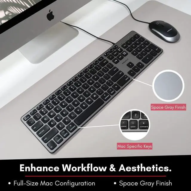 Alt view image 2 of 5 - Macally Backlit Keyboard and Mouse Combo, Enhance Your Workflow