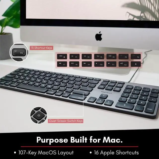 Alt view image 5 of 5 - Macally Backlit Keyboard and Mouse Combo, Enhance Your Workflow