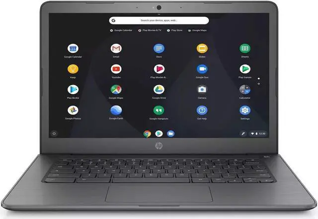 Main image of HP 2021 Newest Chromebook 14" HD anti-glare screen Laptop Intel Celeron N3350 Dual Core Intel HD Graphics 500 4GB DDR4 RAM 32GB eMMC USB Typc-C B&O PLAY Lightweight upto 11 Hour Battery Black