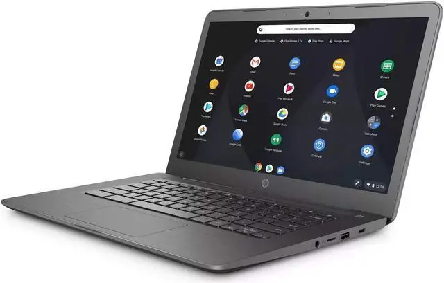 Alt view image 2 of 5 - HP 2021 Newest Chromebook 14" HD anti-glare screen Laptop Intel Celeron N3350 Dual Core Intel HD Graphics 500 4GB DDR4 RAM 32GB eMMC USB Typc-C B&O PLAY Lightweight upto 11 Hour Battery Black