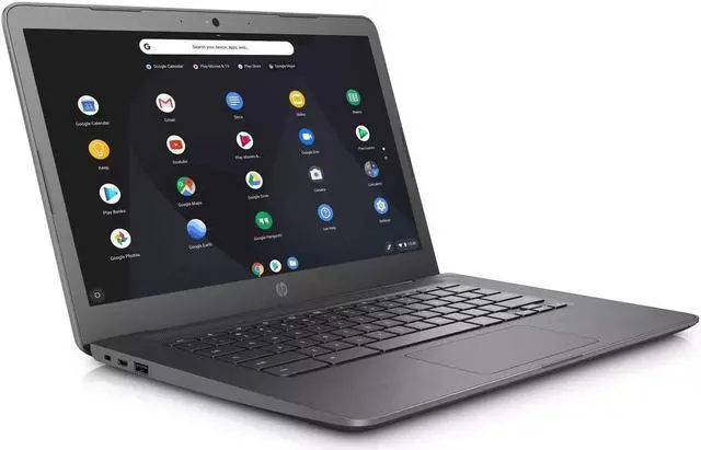 Alt view image 3 of 5 - HP 2021 Newest Chromebook 14" HD anti-glare screen Laptop Intel Celeron N3350 Dual Core Intel HD Graphics 500 4GB DDR4 RAM 32GB eMMC USB Typc-C B&O PLAY Lightweight upto 11 Hour Battery Black