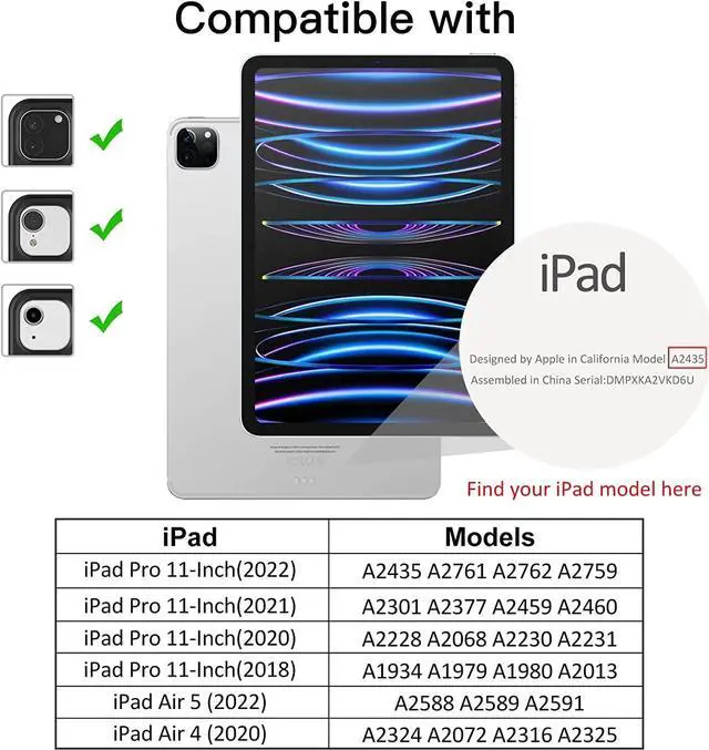 Alt view image 2 of 5 - Dteck Business Case for iPad Pro 11 Inch 4th/3rd/2nd/1st Gen,iPad Air 11 Inch Case,iPad Air 4th/5th Gen Case,PU Leather Flip Stand Cover Pencil Holder Zipper Pocket Bag Strap Protective Case,Purple