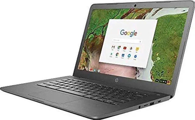 Alt view image 3 of 4 - HP 2019 14" HD Touchscreen Chromebook Laptop PC, Intel Celeron N3350 Processor, 4GB DDR4 RAM, 32GB eMMC, 802.11ac, Bluetooth, USB-C 3.1, No DVD, Chrome OS (Grey)
