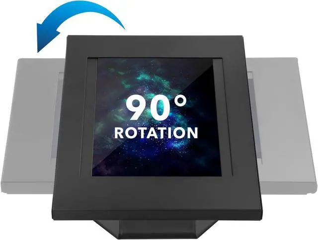 Alt view image 4 of 5 - Mount-It! Anti-Theft Tablet Kiosk, Locking Tablet Enclosure with Counter Top and Wall Mount Base, Universal Enclosure for iPads Gen 7, 8, 9 and 10, iPad Pro, iPad Air, BLACK