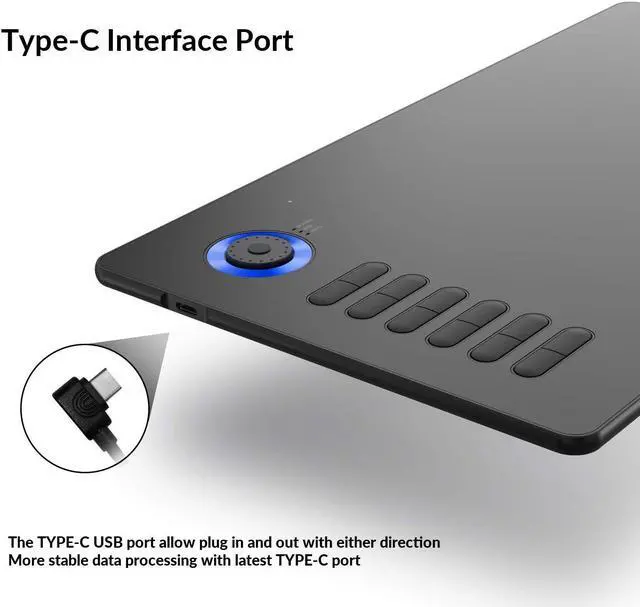 Alt view image 3 of 5 - Digital Drawing Tablet VEIKK A15Pro Graphics Pen Tablet 10 x 6 Inch Graphics Tablet with 12 Shortcut Keys and 1 Quick Dial,Supports Tilt Function,for MAC/Win/Linux/Android OS (Blue)