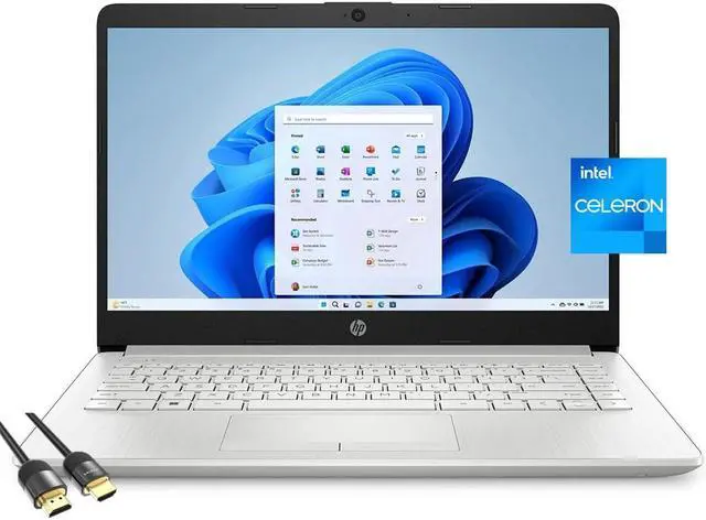 Main image of HP Stream 14 Laptop for Business & Student, 14" HD Micro-Edge Display, Intel Celeron N4120, 16GB RAM, 64GB eMMC, 1 Year Office 365, Webcam, WiFi, USB-C, RJ45, PDG HDMI Cable, Windows 11 Home S Mode