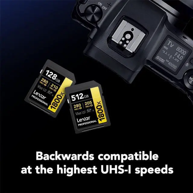 Alt view image 3 of 5 - Lexar GOLD Series Professional 1800x 64GB UHS-II SDXC Memory Card, 2-Pack
