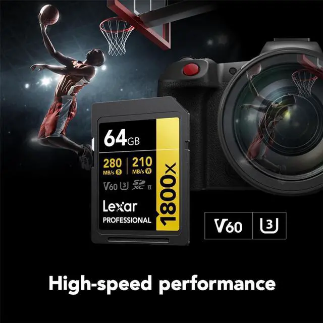Alt view image 5 of 5 - Lexar GOLD Series Professional 1800x 64GB UHS-II SDXC Memory Card, 2-Pack