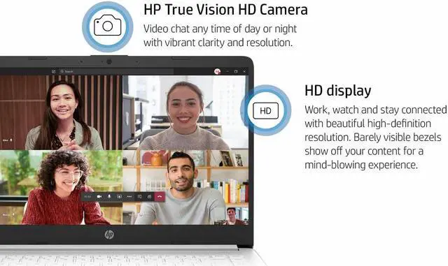 Alt view image 3 of 5 - HP Newest 14"" Ultral Light Laptop for Business. Intel Quad-Core N4120(> N4020), 8GB RAM, 128GB Storage, 1 Year Office 365, (64GB eMMC+64GBSD Card) Webcam, HDMI, WiFi, USB-A&C, Win 11 S/OLY, Silver