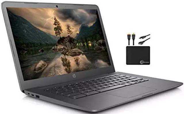 Main image of HP 2020 Premium Chromebook 14" HD Laptop Business & Student, Intel Celeron N3350, up to 2.4GHz, 4GB RAM, 32GB eMMC, HD Webcam, Bluetooth, WiFi, Chrome OS, 11+ Hour Battery, w/MarXsol Accessories
