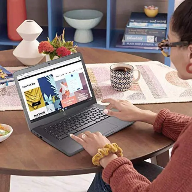 Alt view image 5 of 5 - HP 2020 Premium Chromebook 14" HD Laptop Business & Student, Intel Celeron N3350, up to 2.4GHz, 4GB RAM, 32GB eMMC, HD Webcam, Bluetooth, WiFi, Chrome OS, 11+ Hour Battery, w/MarXsol Accessories