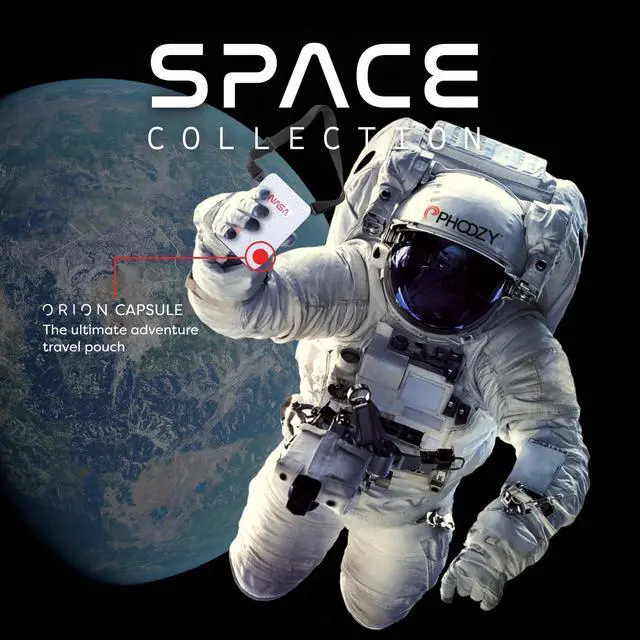 Alt view image 2 of 5 - PHOOZY Orion Tech Pouch - NASA Edition - Ultralight, Rugged Protection for Your Devices and Accessories. Weatherproof X-Tech Shell with RFID Blocking Pocket for Complete Protection (Space White)