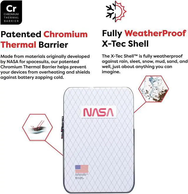 Alt view image 4 of 5 - PHOOZY Orion Tech Pouch - NASA Edition - Ultralight, Rugged Protection for Your Devices and Accessories. Weatherproof X-Tech Shell with RFID Blocking Pocket for Complete Protection (Space White)