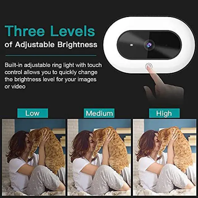 Alt view image 3 of 5 - NexiGo StreamCam N930E with Software, 1080P Webcam with Ring Light and Privacy Cover, Auto-Focus, Plug and Play, Web Camera for Online Learning, Zoom Meeting Skype Teams, PC Mac Laptop Desktop