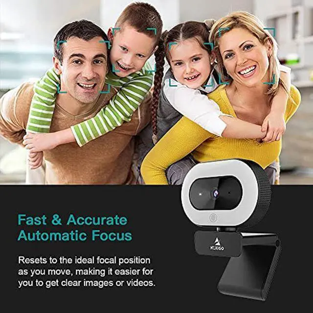 Alt view image 4 of 5 - NexiGo StreamCam N930E with Software, 1080P Webcam with Ring Light and Privacy Cover, Auto-Focus, Plug and Play, Web Camera for Online Learning, Zoom Meeting Skype Teams, PC Mac Laptop Desktop