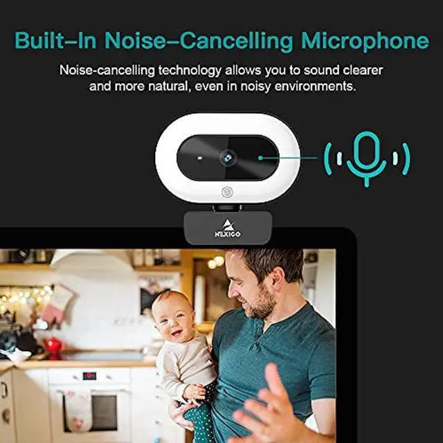 Alt view image 5 of 5 - NexiGo StreamCam N930E with Software, 1080P Webcam with Ring Light and Privacy Cover, Auto-Focus, Plug and Play, Web Camera for Online Learning, Zoom Meeting Skype Teams, PC Mac Laptop Desktop
