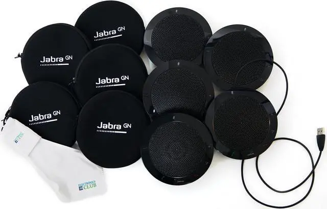 Main image of Jabra Speak 410 5-Pack Corded Speaker Bundle- Multi-Pack Audio, Lightweight, Portable Speakers - USB Connectivity- Perfect for Business, Home, and On-The-Go Use- Travel-Friendly Design