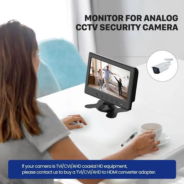 Alt view image 5 of 5 - Eyoyo Mini Monitor 7 Inch Small HDMI Monitor 1024x600 LCD Screen Display HMDI AV VGA BNC USB Input for PC CCTV Security Camera Computer Laptop Raspberry PI