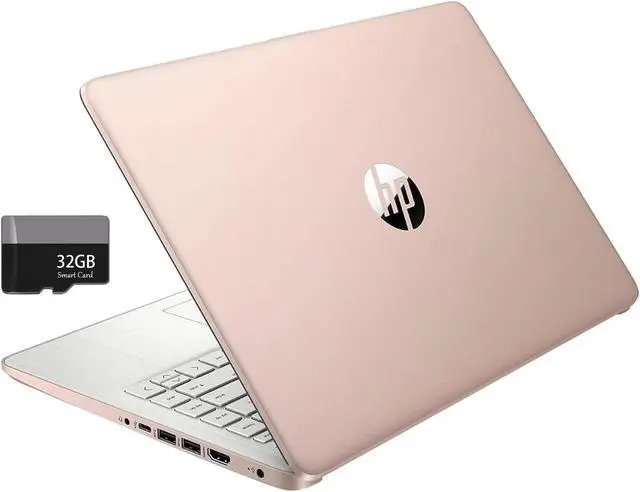 Main image of HP Stream Laptop 14"" HD, Intel Celeron N4020 Processor, 8GB DDR4 RAM, 64GB SSD, Intel HD Graphics, 720p Webcam, 1 Year Office 365, White, Win 11 S, Alpacatec Accessories, Rose Gold