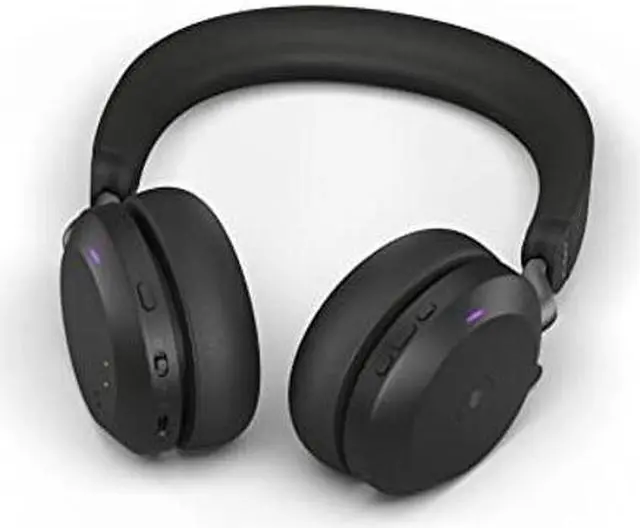 Alt view image 2 of 5 - Jabra Evolve2 75 PC Wireless Headset with 8-Microphone Technology - Dual Foam Stereo Headphones with Advanced Active Noise Cancelling, USB-C Bluetooth Adapter and MS Teams-compatibility - Black